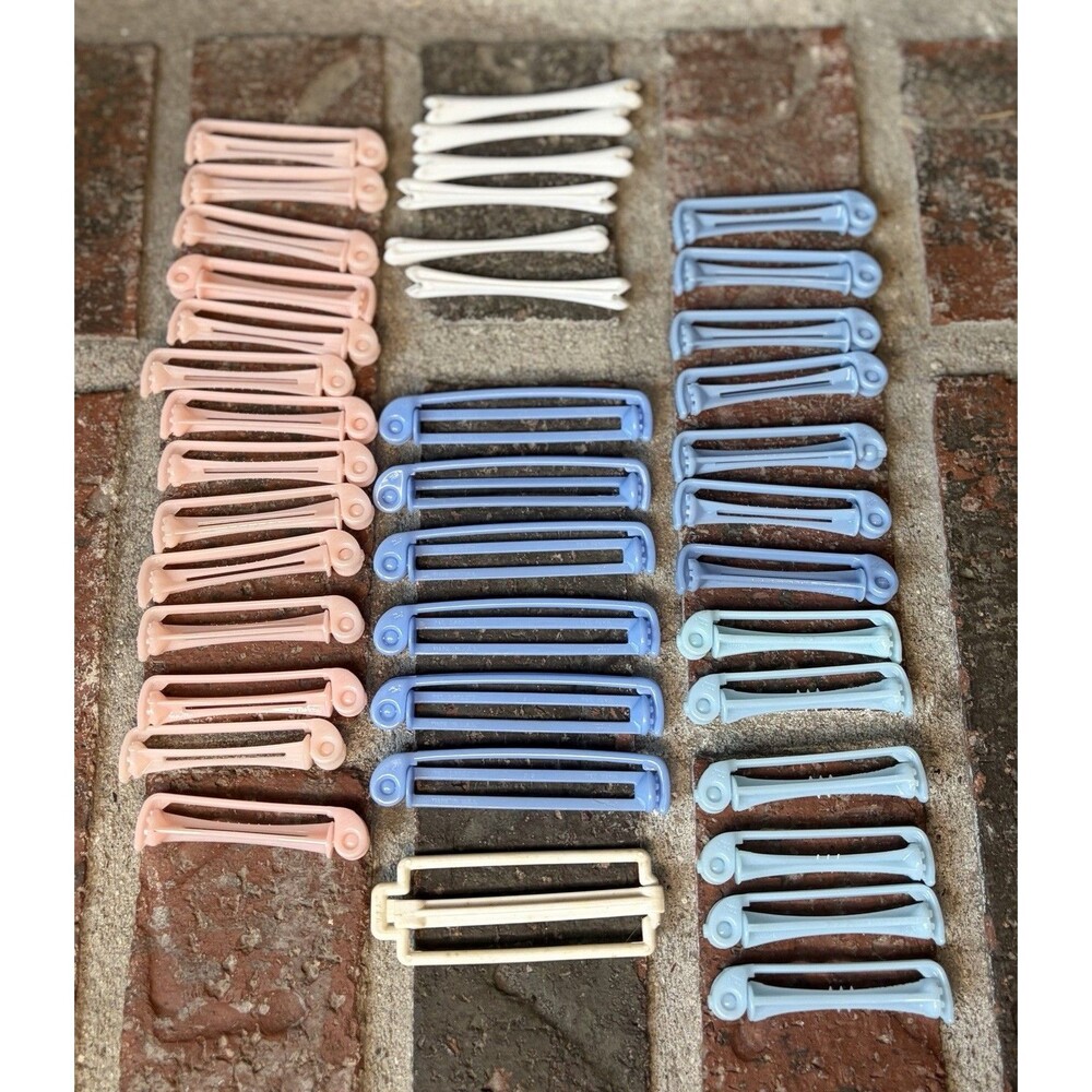 Vtg Lot Of 40 Plastic Perm Rod Curlers